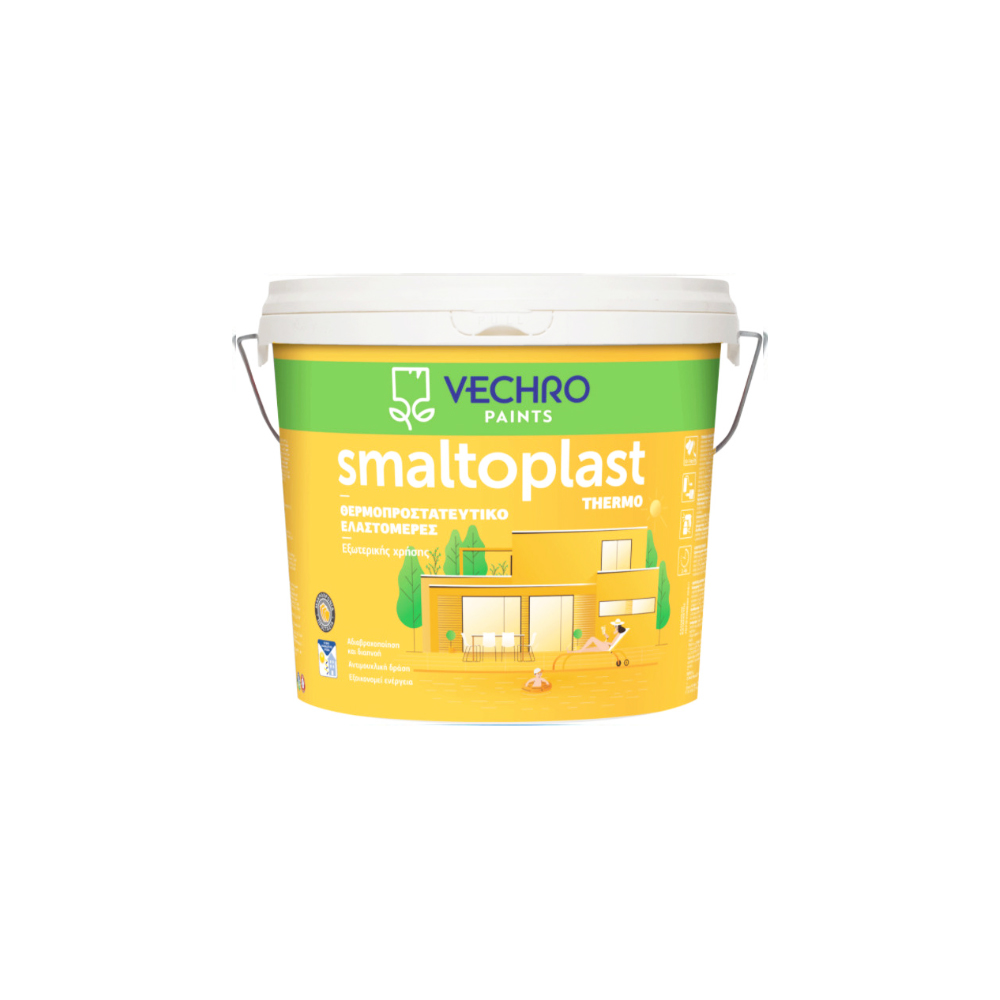 Vechro smaltoplast thermo πλαστικό χρώμα λευκό θερμομονωτικό 3lt